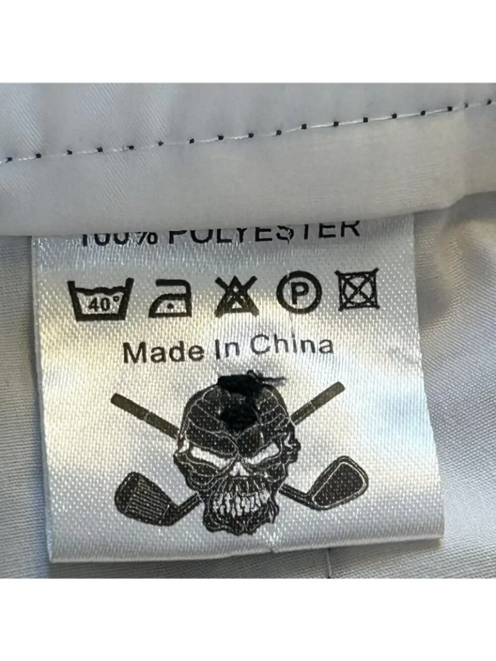 Tattoo Golf Pants Mens 38 Black Performance Khaki Skull Logo Polyester - Picture 5 of 12